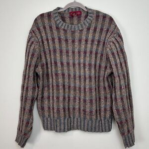 Vtg John Ashford Shetland Wool Sweater Mens Large Rib Knit Grandpa Cosby Biggie